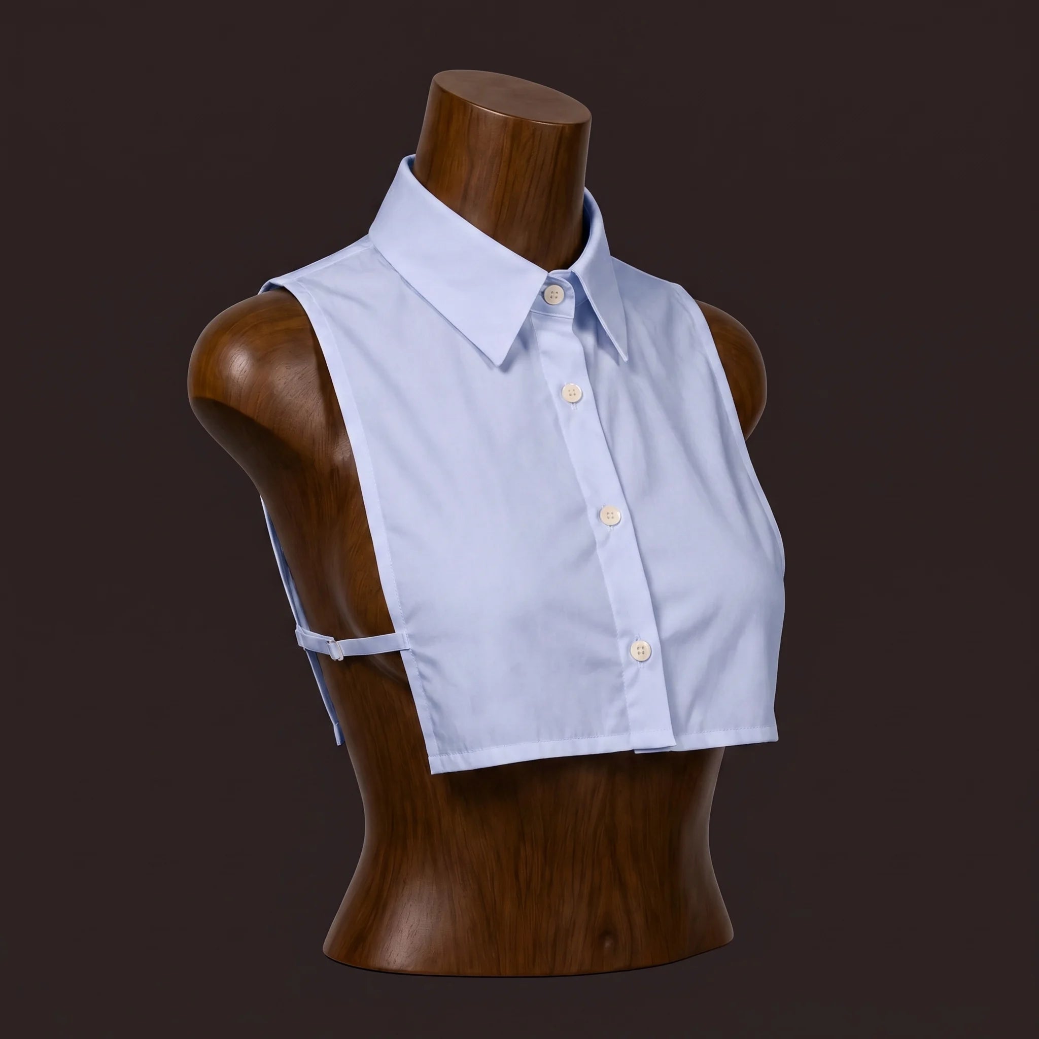 Wooden display bust — Soft Blue